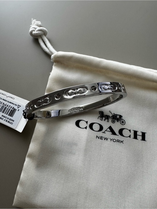 Coach Jewelry - Coach Silver-Tone Signature Bangle Bracelet